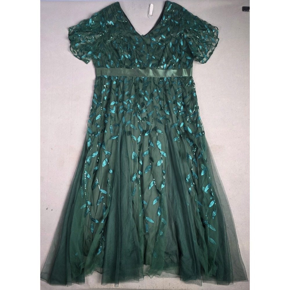 Pinup Fashion Plus Size Wedding Guest Formal Cocktail A Line Dress 20W Green